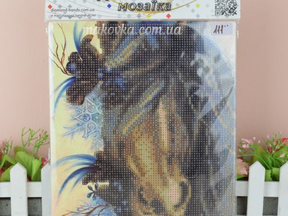 Картина стразами 5D , 189046, Модная прическа Go to Art, 21х25см Діамантові ручки, підставка  JA20964