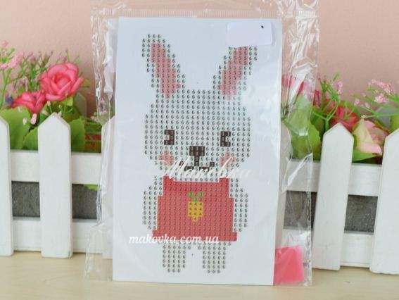 Наліпка Зайчик, Діамантові ручки, 189169 набір для творчості зі стразами  Наліпка Зайчик, Діамантові ручки, 189169 набір для творчості зі стразами 