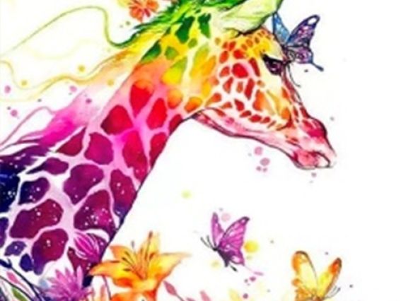 Картина стразами Легкій вітерець (жирафа), набір 189289 Go to Art Діамантові ручки на підрамнику