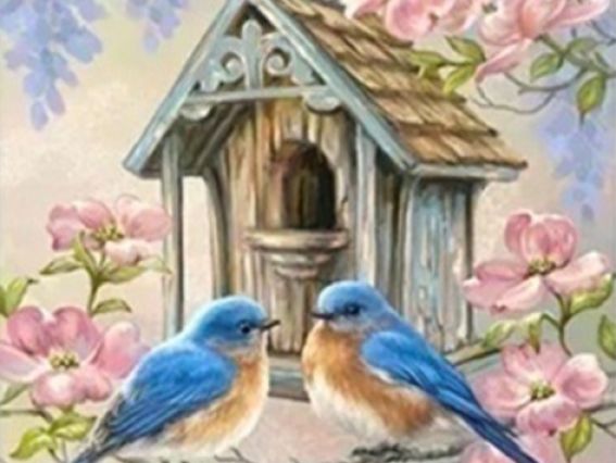 Картина стразами Пташина пісня, набір 189294 Go to Art Діамантові ручки на підрамнику