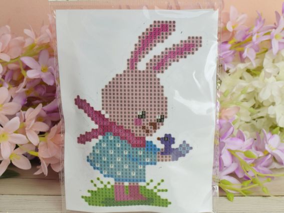 189408 Наклейка Зайка с птичкой, 10*15 см алмазная мозайка Go to Art