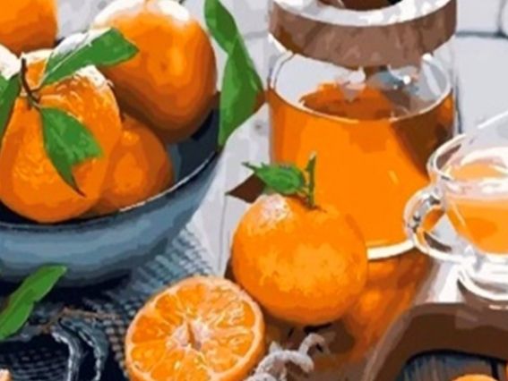 Картина стразами 189470 Помаранчеві ласощі Go to Art Діамантові ручки на підрамнику