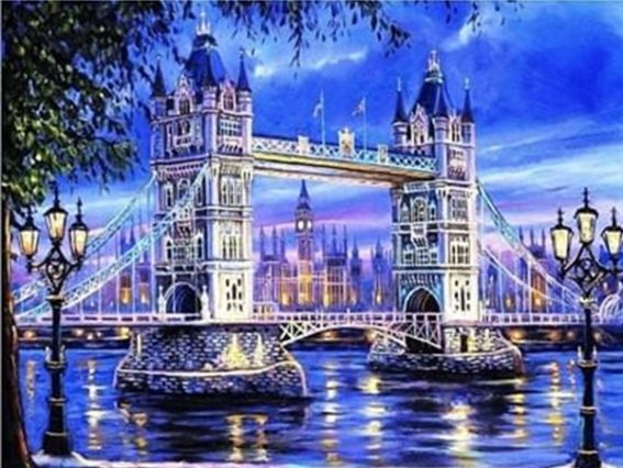 Картина стразами Тауерський міст, набір 189481 Go to Art Діамантові ручки на підрамнику