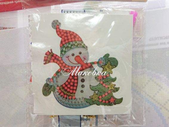 Наліпка Сніговичок, Go to Art, 189542 набір для творчості зі стразами Наліпка Сніговичок, Go to Art, 189542 набір для творчості зі стразами