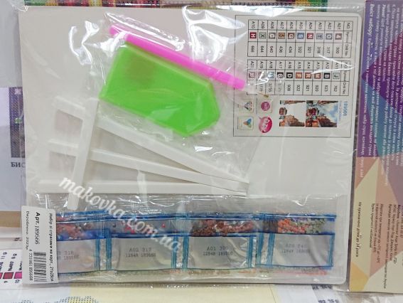 Картина стразами 5D 189566 Трамвай. Львів 21х25см Go to Art, на підставці 