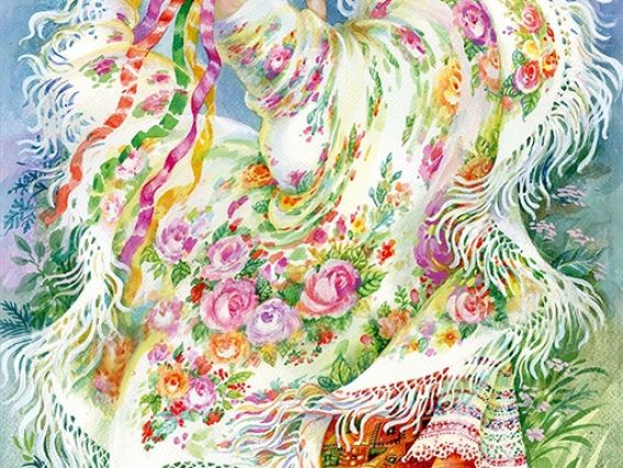 Картина стразами 5D 895675 Україночка  21х25см Go to Art, на підставці 