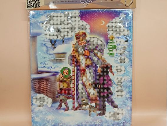 Картина стразами 5D , 189579, Святой Николай. Худ Гарбуз  Go to Art 21х25см Діамантові ручки, підставка JA29393