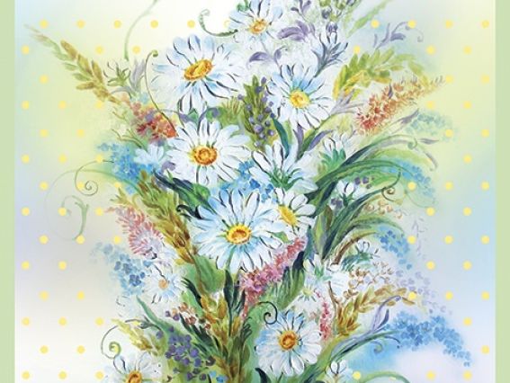 Картина стразами 5D 1189587 Ромашки. Худ.Балан 21х25см Go to Art, на підставці