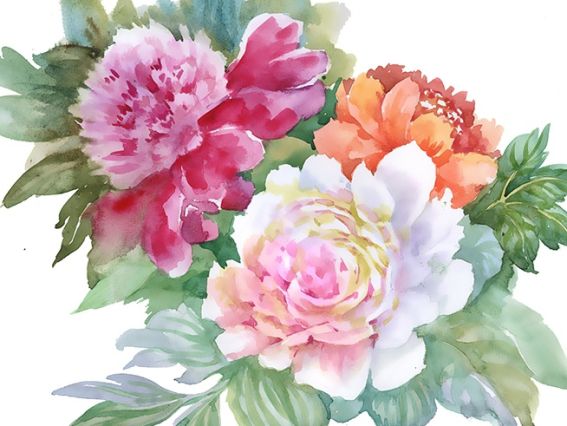 Картина стразами 5D 189767 Півонії 21х25см Go to Art, на підставці 