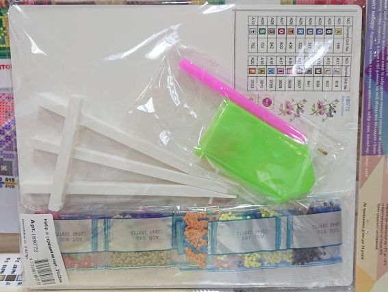 Картина стразами 5D 189772 Магнолія з пташками 21х25см Go to Art, на підставці 