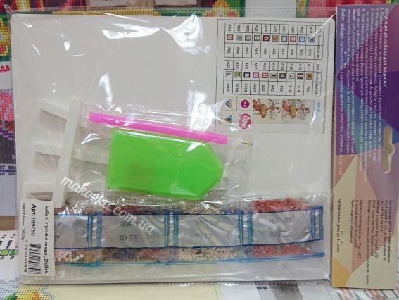 Картина стразами 5D 189780 Дівчина-весна 21х25см Go to Art, на підставці 