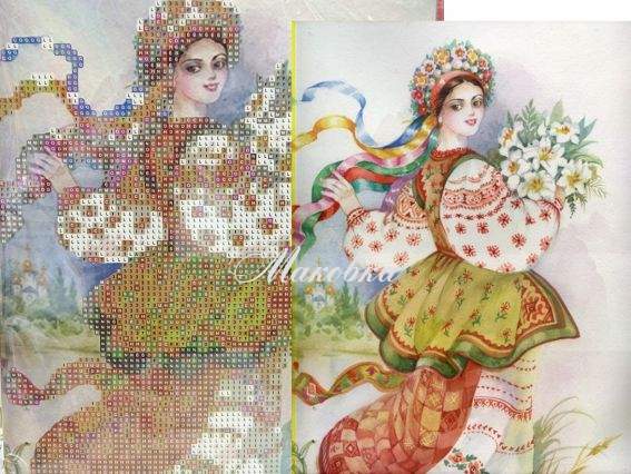 Дівчина-весна Go to Art, 189780 набір для творчості зі стразами 5D  Дівчина-весна Go to Art, 189780 набір для творчості зі стразами 5D 