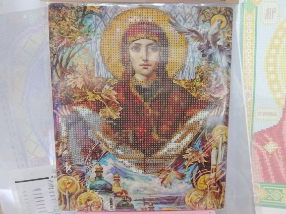 Картина стразами 5D 189792 Свята Покрова Худ. Охапкін 21х25см Go to Art, на підставці 