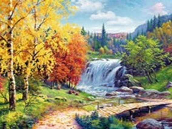 Картина стразами 5D 189799 Осенью, 21х25см Go to Art, на подставке