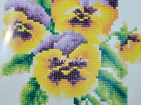 МА1141 Анютины глазки, Диамантовые ручки, набор для творчества со стразами 198818 МА1141 Анютины глазки, Диамантовые ручки, набор для творчества со стразами 198818