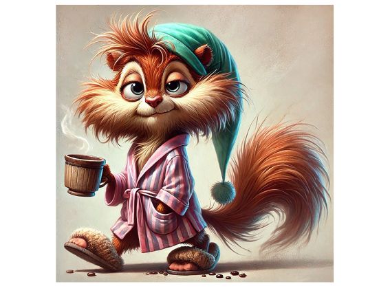 Картина стразами 177396 Доброго ранку (Сонна білочка) Go to Art Діамантові ручки на підрамнику