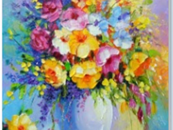 Картина стразами 177128 Букет літніх польових квітів Худ. Дарчук О. Go to Art Діамантові ручки на підрамнику 