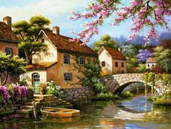 Картина стразами 178730т Кантрі стиль, набір з тримачем Go to Art Діамантові ручки 