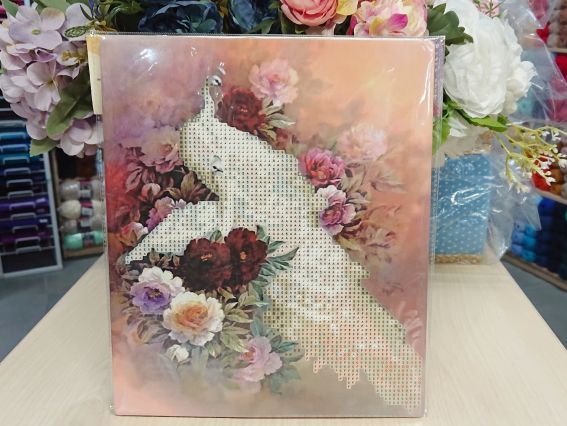Картина стразами 5D 189354 Павлины Go to Art, 21х25см , подставка  