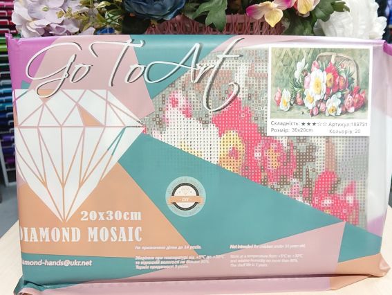 Картина стразами Волшебные розы. Худ. Paul de Longpre, набор 189731 Go to Art Диамантовые ручки на подрамнике