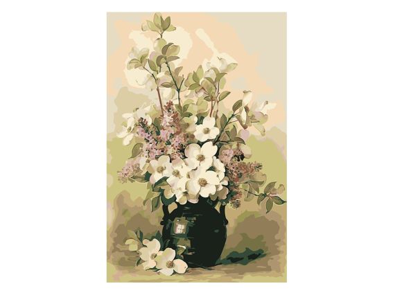 Сирень и кизил в голубой вазе, 180688 Go to Art картина по номерам