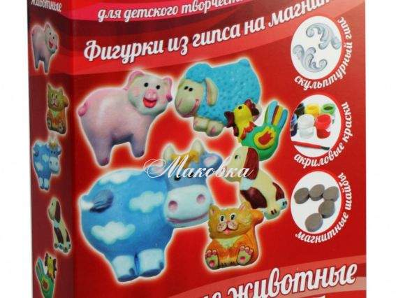Набор для изготовления магнитов из гипса Домашние животные, ТМ Идейка, 94110 Набор для изготовления магнитов из гипса Домашние животные, ТМ Идейка, 94110