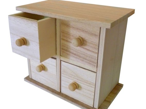 Комодик на 4 ящичка 14х8х12,5 см деревянный, LYА1304-067 Комодик на 4 ящичка 14х8х12,5 см деревянный, LYА1304-067