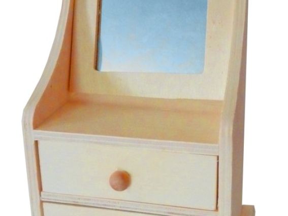 Комодик с зеркальцем 12х8х18 см, фанера, LYАС1013-042 Комодик с зеркальцем 12х8х18 см, фанера, LYАС1013-042