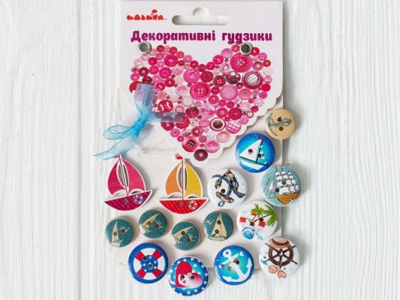 Набір дерев'яних гудзиків Морська пригода 97053 Ідейка