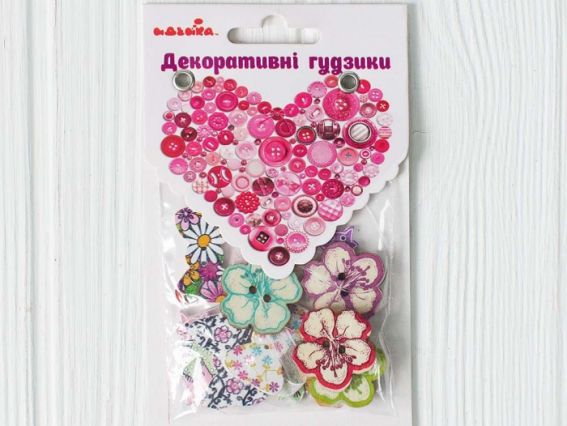Набір дерев'яних гудзиків ЯСКРАВЕ ЛІТО 97056 Ідейка
