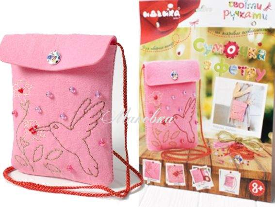 Набір для шиття Сумочка Пташка, фетр, 97062-5 Ідейка Набір для шиття Сумочка Пташка, фетр, 97062-5 Ідейка