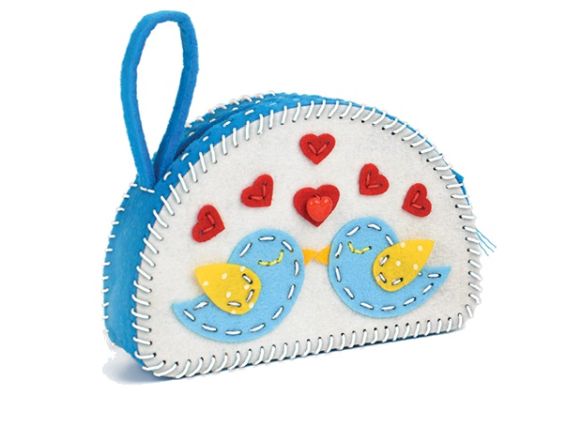 97063-2 Сумочка "Закохані пташки" Ідейка Набір для шиття з фетру,  Набір для творчості.