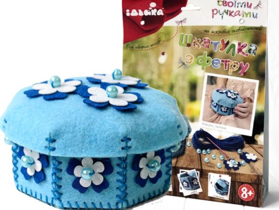 Набір для шиття Шкатулка Ніжність фетр, 97072 Ідейка  Набір для шиття Шкатулка Ніжність фетр, 97072 Ідейка