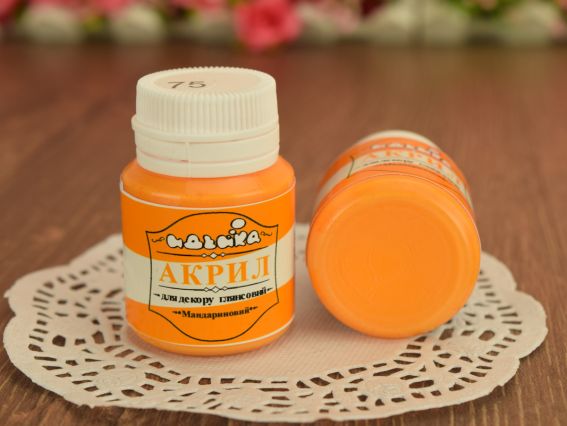 Акриловая краска для декора №75 мандариновий 20 мл Идейка 98275 Акриловая краска для декора №75 мандариновий 20 мл Идейка 98275