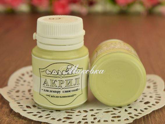 Акриловая краска для декора №93 светло оливковый цвет 20 мл Идейка 98293