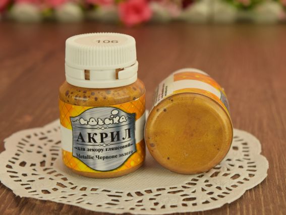 Акриловая краска для декора №106 червоне золото 20 мл Идейка 98306 Акриловая краска для декора №106 червоне золото 20 мл Идейка 98306