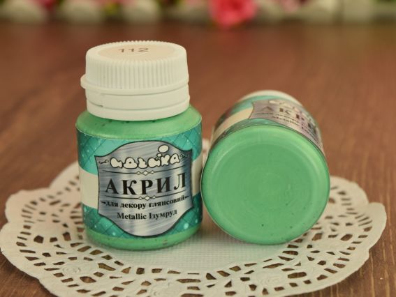 Акриловая краска для декора №112 цвет металик ізумруд 20 мл Идейка 98312 Акриловая краска для декора №112 цвет металик ізумруд 20 мл Идейка 98312