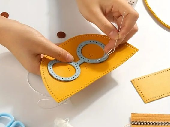 Набор для изготовления сумки СК-01 Мишка в очках, розовый и салатовый, 