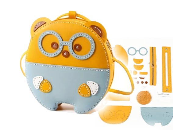 Сумка Ведмедик в окулярах, СК-02 жовто-блакитний, набір для творчості