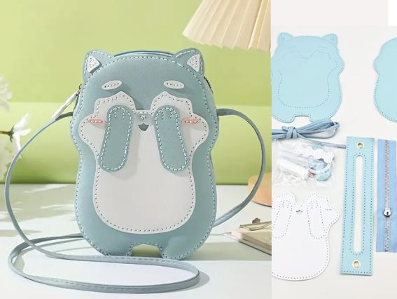 Сумка Песик що закриває мордочку, СК-03 блакитний, набір для творчості