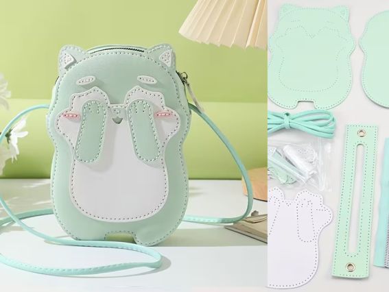 Сумка Песик що закриває мордочку, СК-04 салатовий, набір для творчості