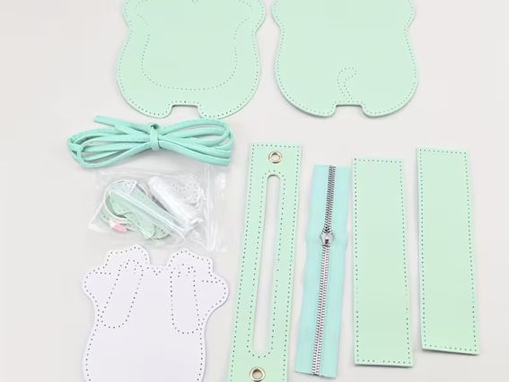 Набір для виготовлення сумки СК-04 Песик що закриває обличчя, салатовий, штучна шкіра