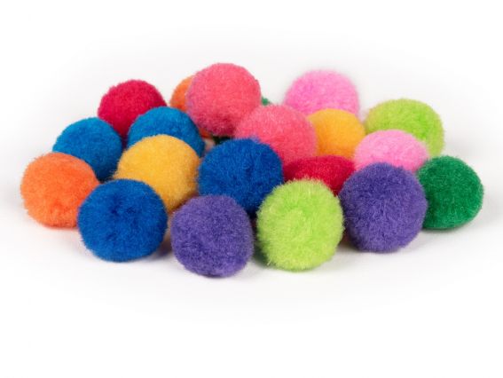 Шарики помпончики, 954669 SANTI, микс цветов, d-25мм, 25шт./уп