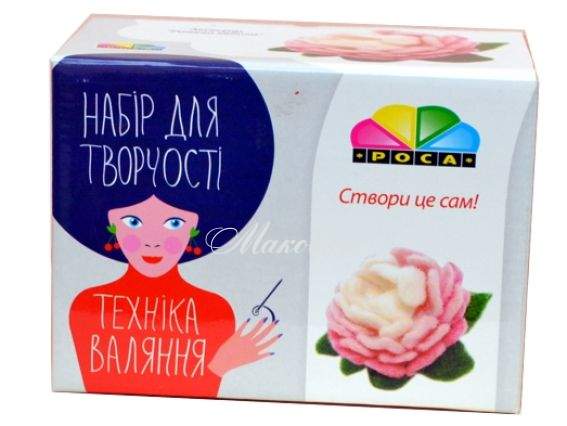 Набор для валяния аксессуара Розовый цветок, ТМ Росса Набор для валяния аксессуара Розовый цветок, ТМ Росса