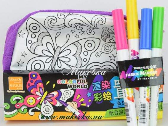 Раскрась косметичку с бабочками, My colorful woorld JP281121-D набор для творчества