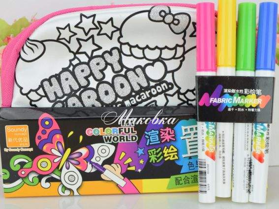 Раскрась косметичку с пироженками, My colorful woorld JP281121-A набор для творчества Раскрась косметичку с пироженками, My colorful woorld JP281121-A набор для творчества