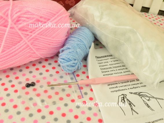 ВК-001 набір для творчості В'язання гачком іграшка Зайчик УМНЯШКА