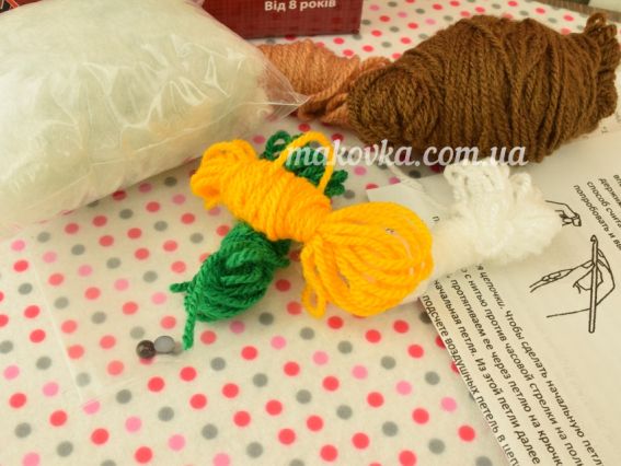 ВК-002 набір для творчості Вязання гачком іграшка "Сова" УМНЯШКА