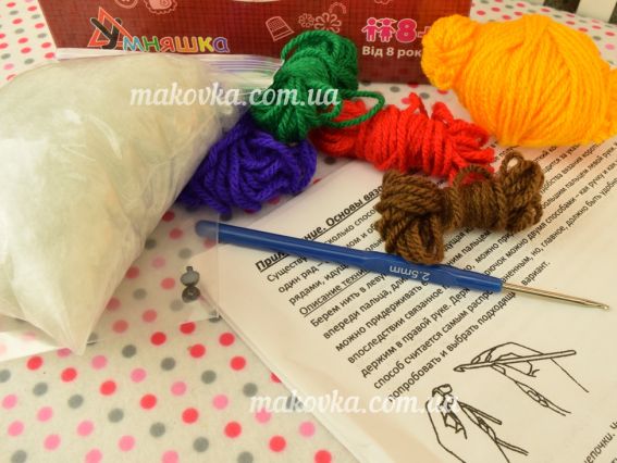 ВК-004 набір для творчості Вязання гачком іграшка "Жирафчик" УМНЯШКА