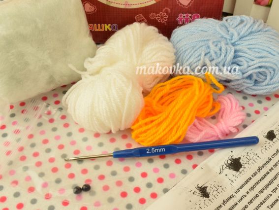 ВК-005 набор для творчества Вязание крючком игрушка "Котик" УМНЯШКА